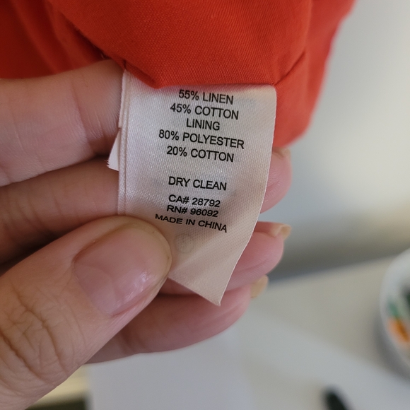 Adrienne Vittadini Red Linen Blend Blazer M Tailored Office Jacket - Picture 6 of 8